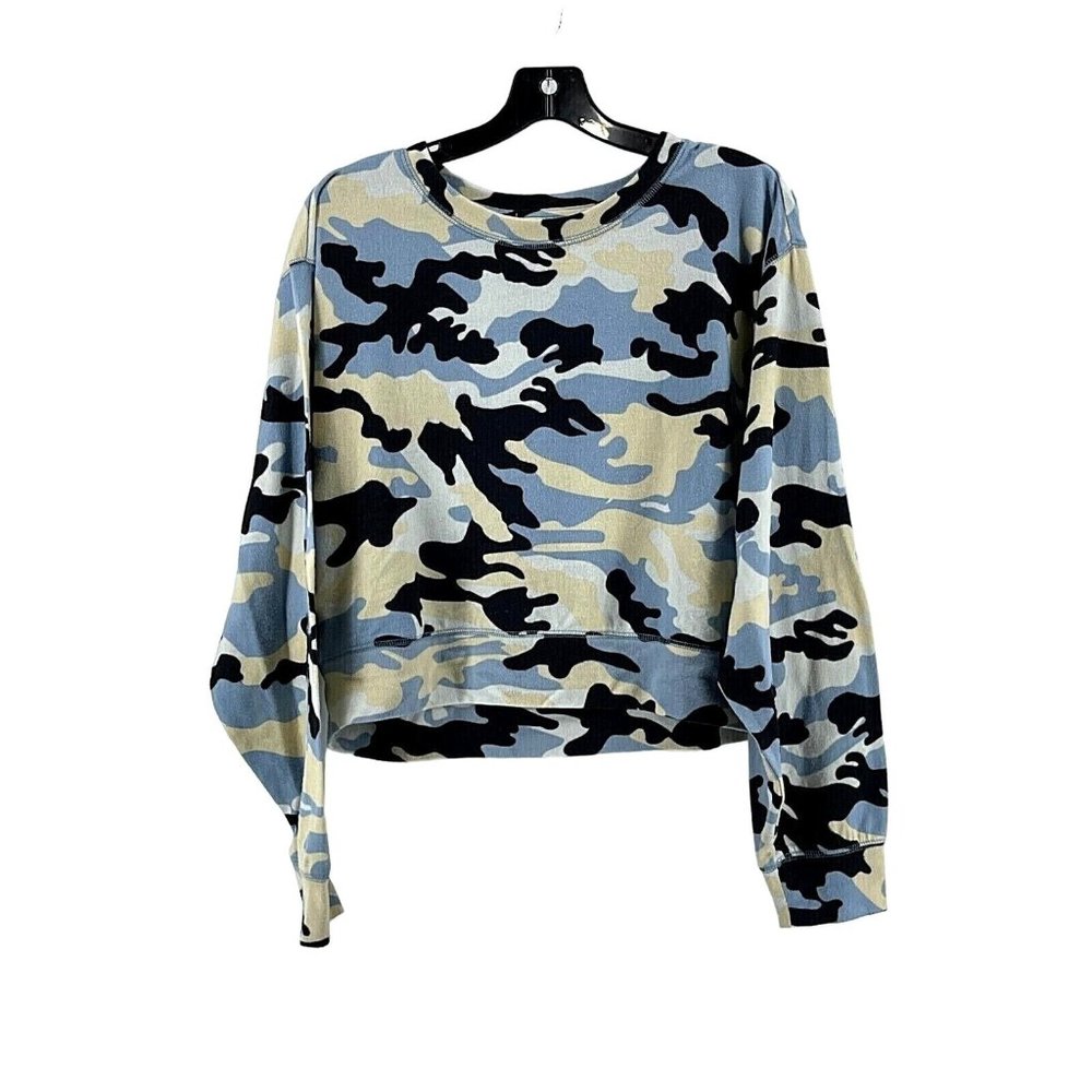 Double Zero Lovely Large Plush Women's Long Sleeve Camo Sweat Shirt Top Size L